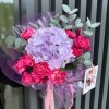 Букет с гортензией и кустовыми розами — вау-букет, пышный